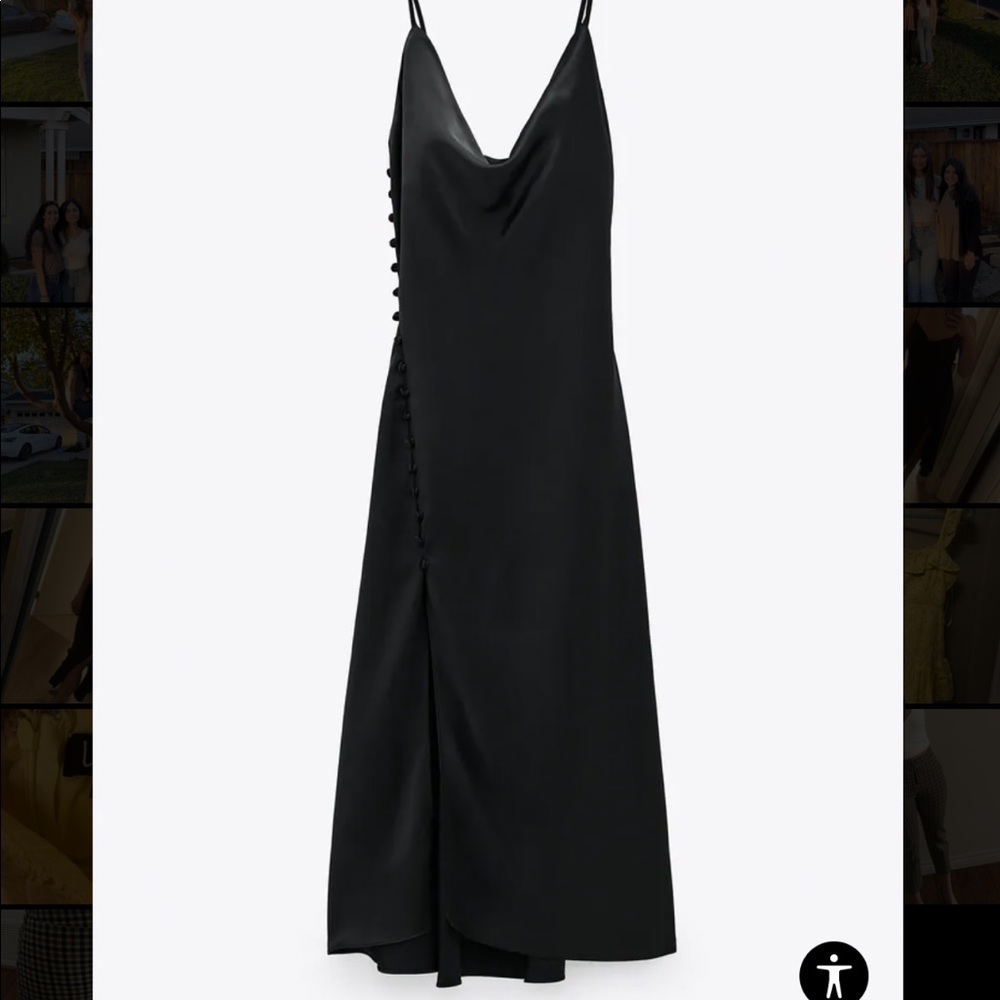 ZARA Satin MIDI Dress with slit NWT